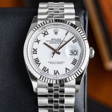 rolex datejust 36 schwarzes zifferblatt|Rolex Datejust 36mm white dial.